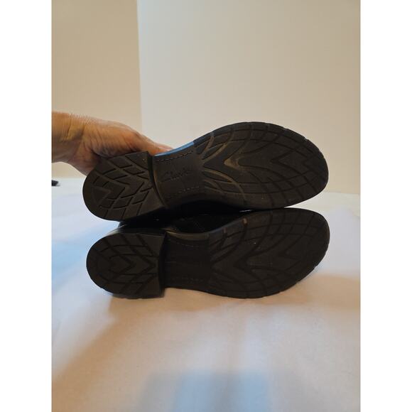 Clarks Swansea Ankle Boots Black Suede 9 M Side Zip - Picture 12 of 14